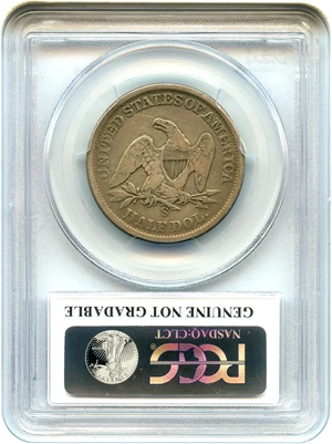image for: 1860-S 50c PCGS Genuine VG Details, Cleaning