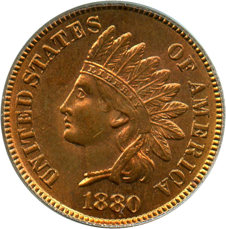 image for: 1880 1c PCGS MS64 RD OGH