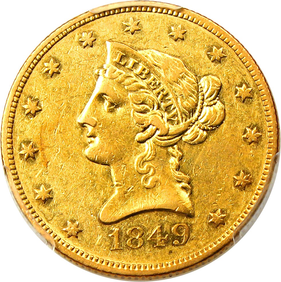 image for: 1849 $10 PCGS XF45 - Gold Rush Year Eagle