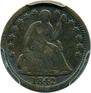image for: 1842-O H10c PCGS Genuine F Details, Cleaning