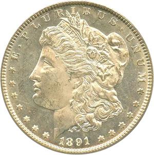 image for: 1891-CC $1 PCGS MS64 PL