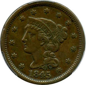 image for: 1845 1c PCGS XF40