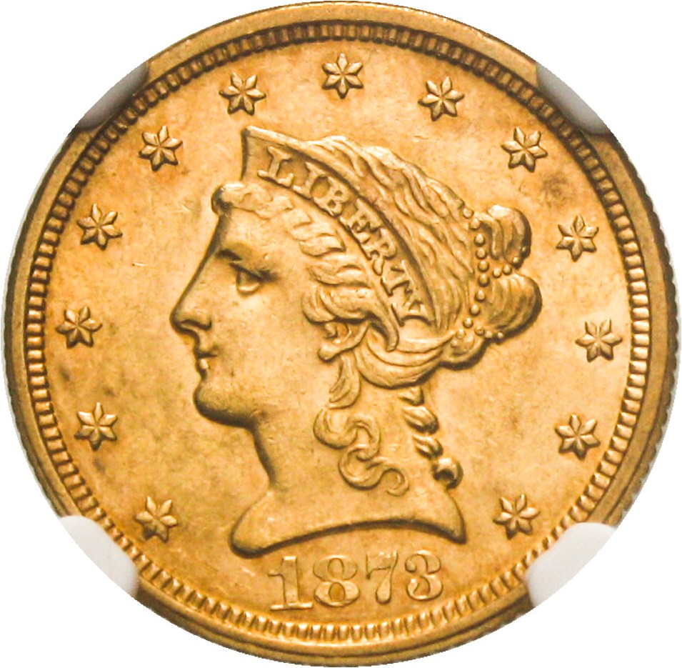 image for: 1873 $2 1/2 NGC MS61 (Closed 3)