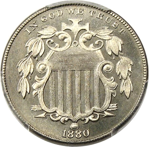 image for: 1880 5c PCGS/CAC Proof 66+
