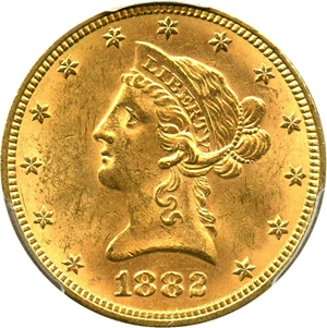 image for: 1882 $10 PCGS MS63