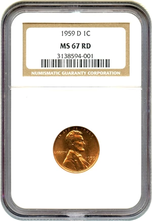 image for: 1959-D 1c NGC MS67 RD