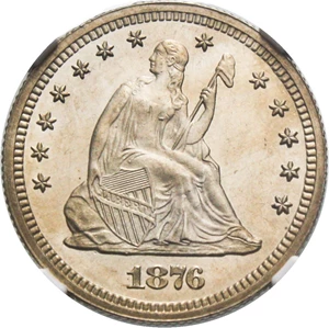 image for: 1876 25c NGC Proof 63