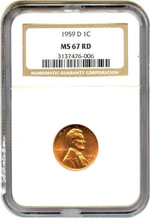 image for: 1959-D 1c NGC MS67 RD - No Reserve!