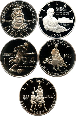 image for: Collector Lot: Assorted Modern Commem. 50c PCGS PR69 DCAM (5 Coins) - No Reserve!