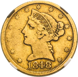 image for: 1848-D $5 NGC VF30 - Affordable Dahlonega Issue