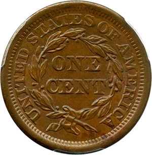 image for: 1855 1c PCGS/CAC MS65 BN (Slanted 55)