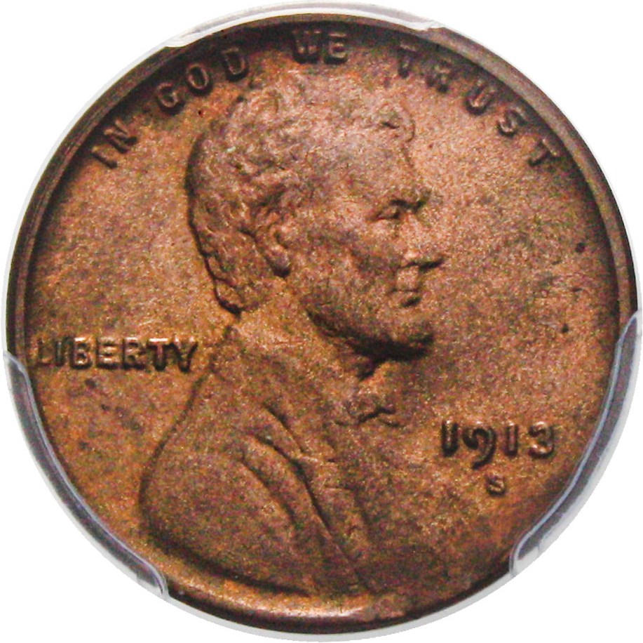 image for: 1913-S 1c PCGS MS63 RB