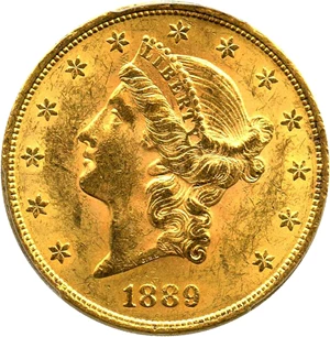 image for: 1889 $20 PCGS/CAC MS61 - Low Mintage Date