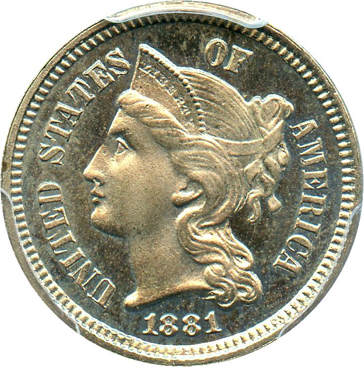 image for: 1881 3cN PCGS Proof 65 CAM