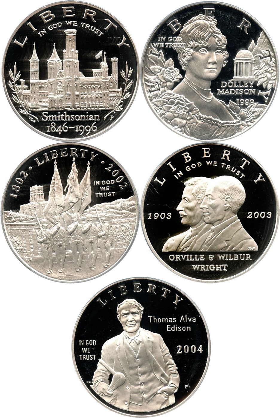 image for: Collector Lot: Assorted Modern Commem. $1 PCGS PR69 DCAM (5 Coins) - No Reserve!