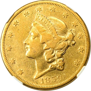 image for: 1859-S $20 NGC XF40