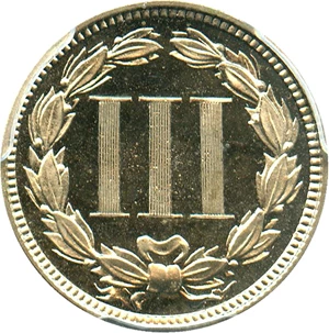image for: 1866 3cN PCGS Proof 65 DCAM
