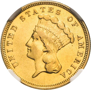 image for: 1882 $3 NGC XF40 - Very Low Mintage of 1500 Coins