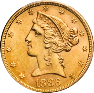 image for: 1886-S $5 PCGS MS62
