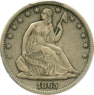 image for: 1865-S 50c PCGS XF40