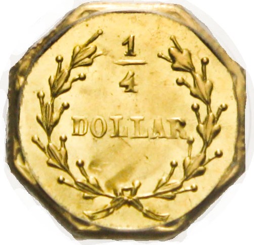 image for: California Gold: 1854 25c PCGS MS63 (BG-109)