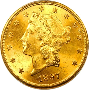 image for: 1897-S $20 PCGS MS64