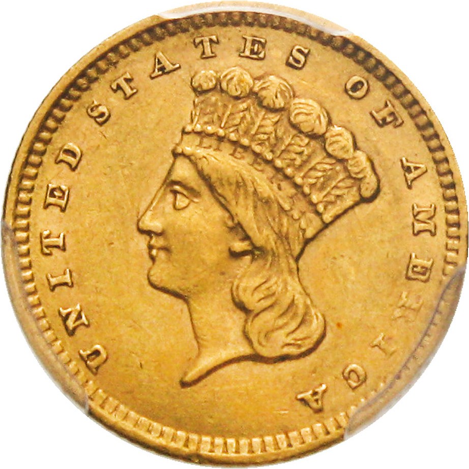 image for: 1859 G$1 PCGS AU50