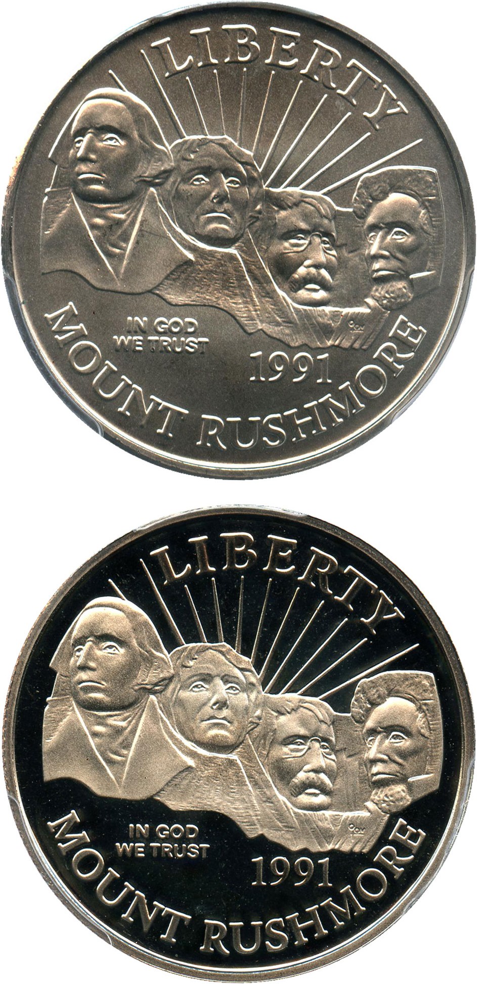 image for: Collector Lot: 1991 Mt. Rushmore 50c PCGS MS/PR69 DCAM (2 Coins) - No Reserve!