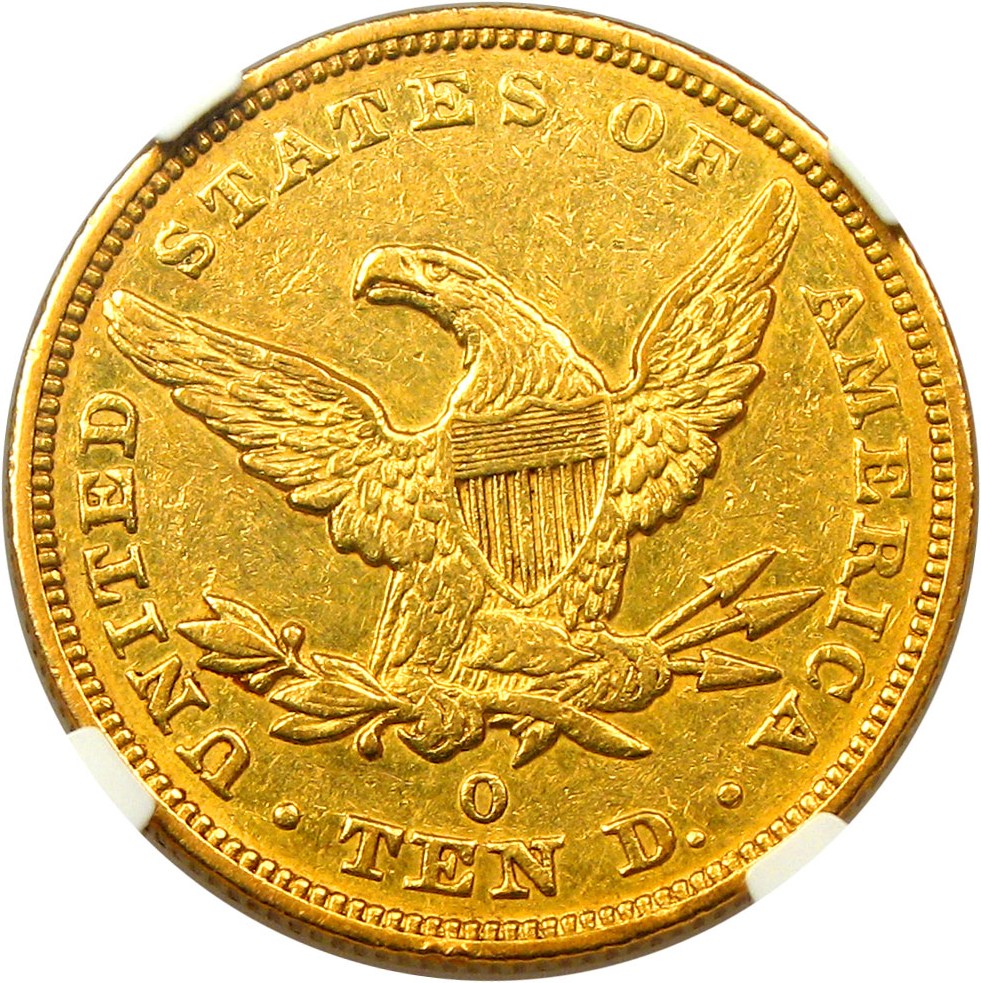 image for: 1848-O $10 NGC AU55 - Very Scarce New Orleans Eagle Gold