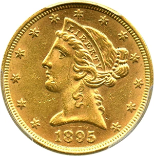 image for: 1895 $5 PCGS AU58
