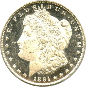 image for: 1891-S $1 PCGS/CAC MS64 PL - Super Prooflike Surfaces
