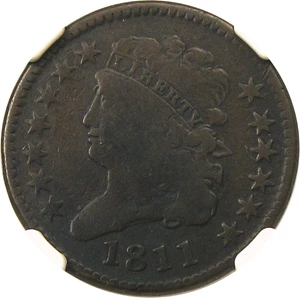 image for: 1811 1/2c NGC Good-6 - Scarce Date