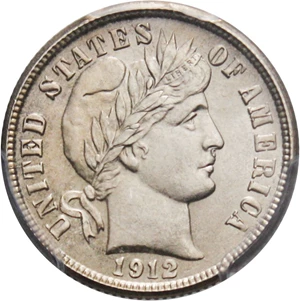 image for: 1912-D 10c PCGS MS63