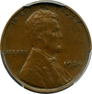 image for: 1924-D 1c PCGS AU55