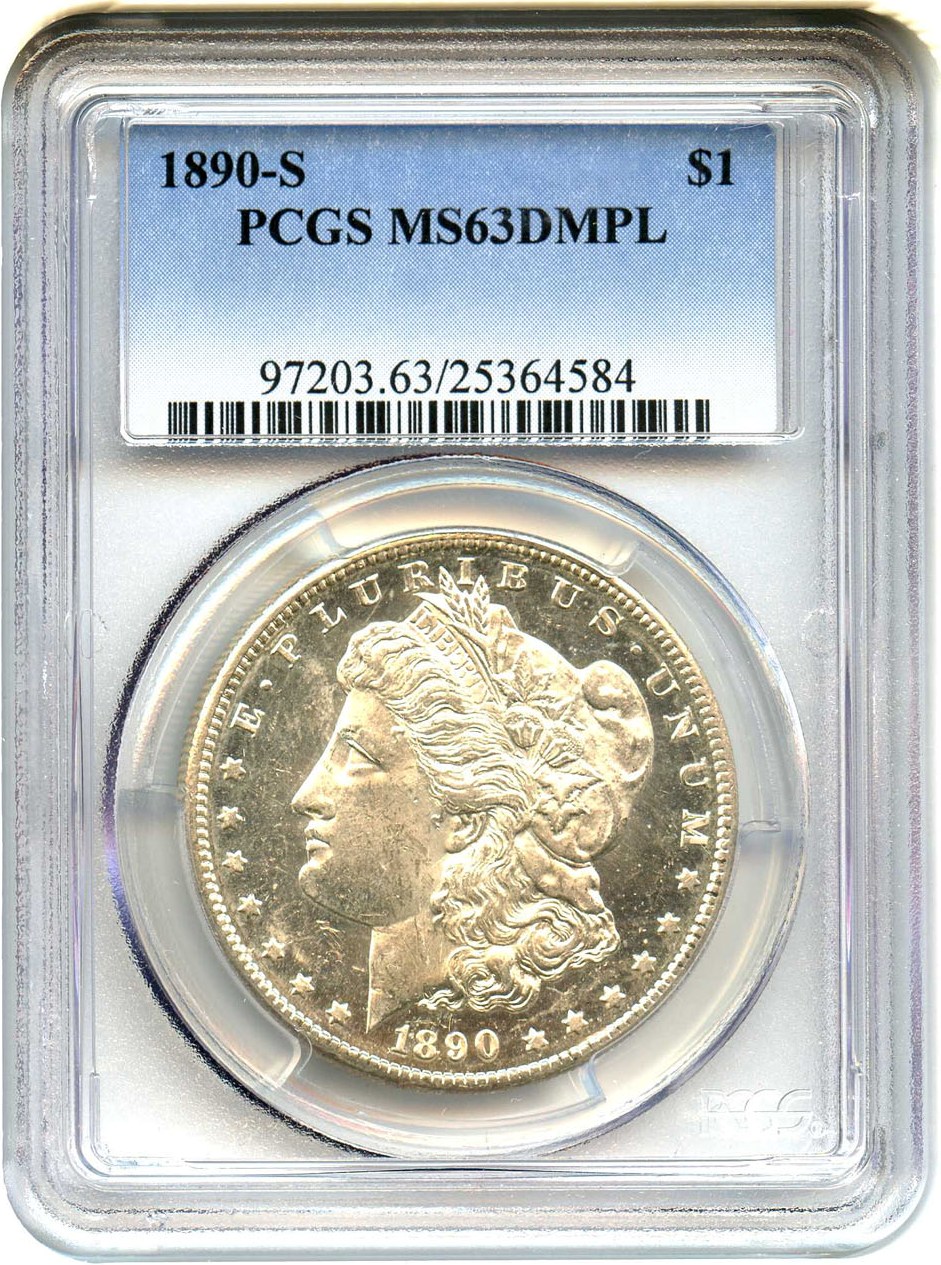 image for: 1890-S $1 PCGS MS63 DMPL