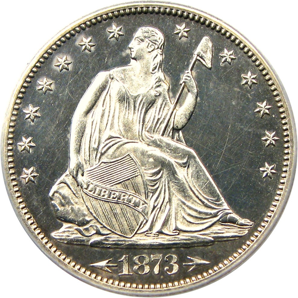 image for: 1873 50c PCGS/CAC Proof 63 (Arrows) Scarce Type Coin