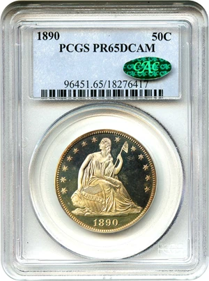 image for: 1890 50c PCGS/CAC Proof 65 DCAM