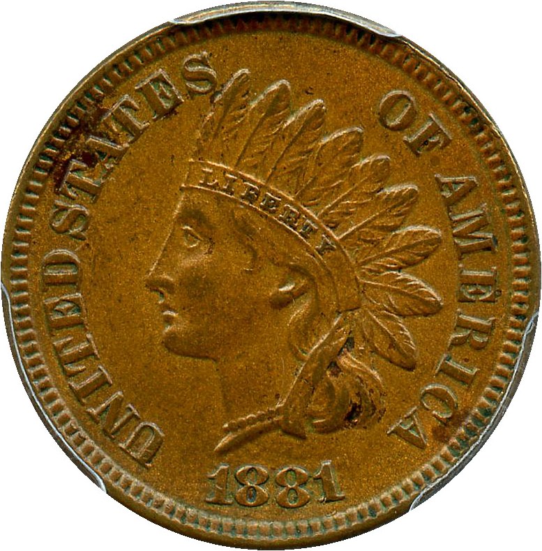 image for: 1881 1c PCGS MS63 BN