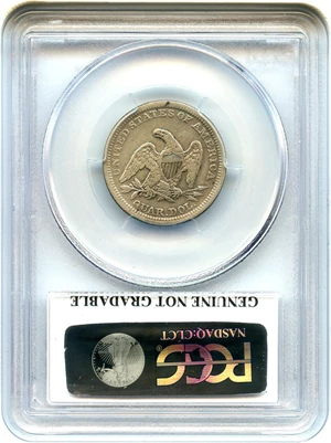 image for: 1852 25c PCGS Genuine VF Details, Cleaning - Scarce Date