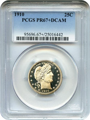 image for: 1910 25c PCGS Proof 67+ DCAM - Amazing & Rare Ultra Gem Proof, Finest at PCGS