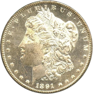 image for: 1891-CC $1 PCGS MS61 DMPL OGH