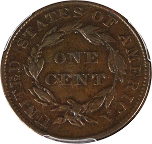 image for: 1837 1c PCGS Genuine VF Details, Environmental Damage (Medium Letters) - No Reserve!