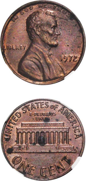 image for: 1972/1972 1c NGC UNC Details, Improperly Cleaned (Doubled Die) Key Variety - No Reserve!