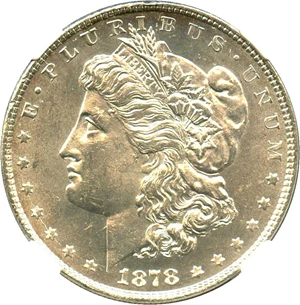 image for: 1878 8TF $1 NGC UNC Details, Improperly Cleaned