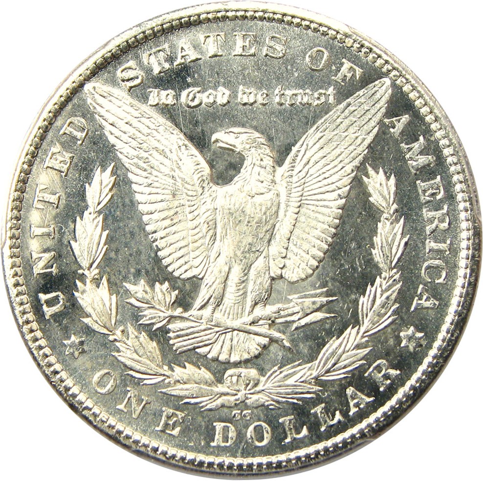 image for: 1880-CC $1 PCGS MS64+ PL (VAM-6, 8/Low 7)