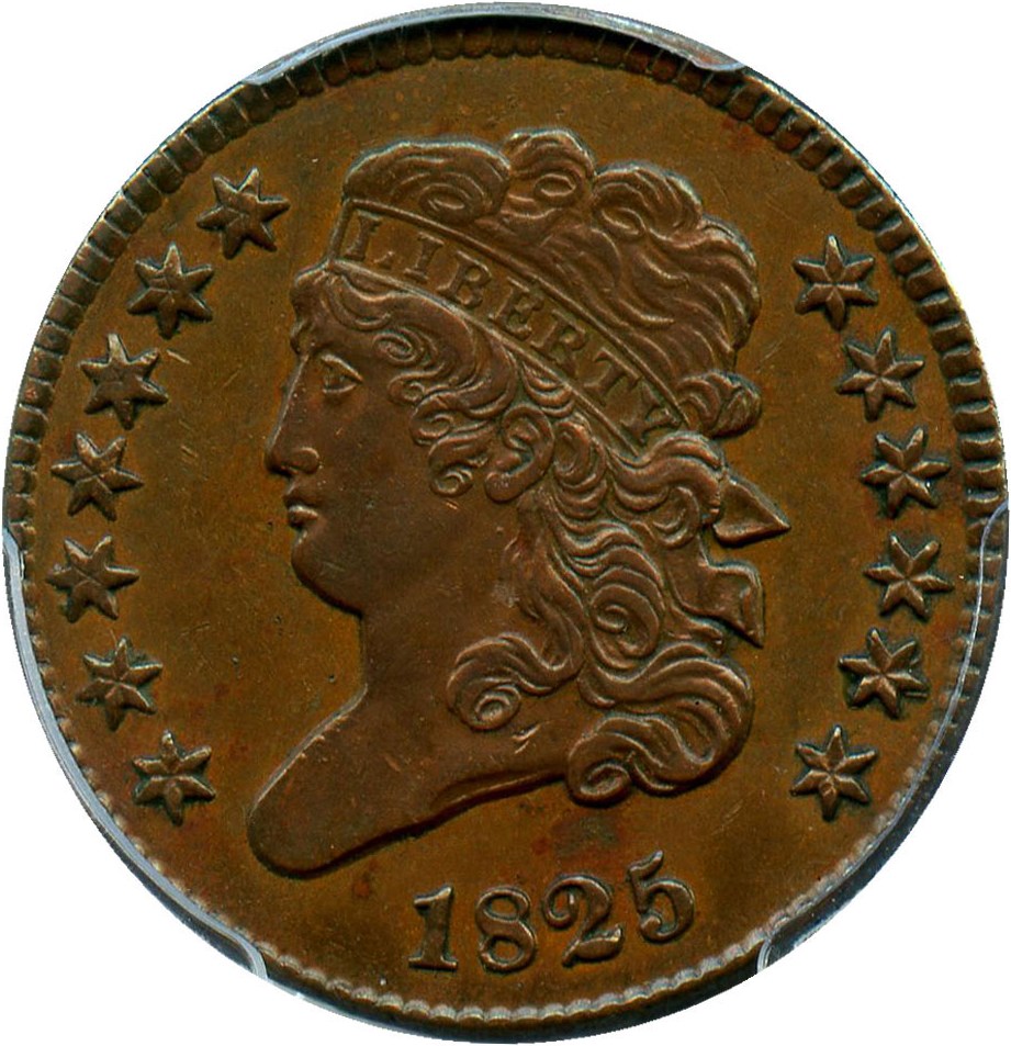 image for: 1825 1/2c PCGS AU53