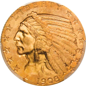 image for: 1908-S $5 PCGS/CAC MS64 - Very Desirable High Grade Gold