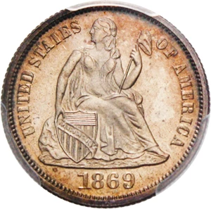 image for: 1869 10c PCGS Proof 63 CAM