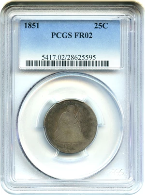 image for: 1851 25c PCGS Fair-2 - No Reserve!