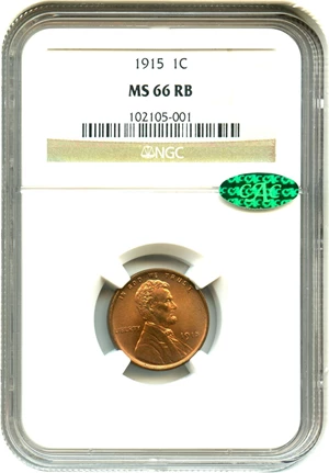 image for: 1915 1c NGC/CAC MS66 RB